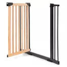 Biztonsági kapu, babarács, ECOTOYS SF-011B-BC, szélesség: 74–130 cm, magasság: 77,5 cm, egykezes nyitás, kétirányú nyílás, önzáródó, összecsukható, fém és fa