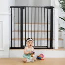Biztonsági kapu, babarács, ECOTOYS SG-012-BC, fekete, szélesség: 74–105 cm, magasság: 77 cm, egykezes nyitás, kétirányú nyílás, önzáródó, fém