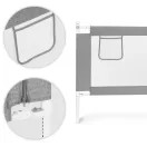 Leesésgátló ágykorlát, ECOTOYS SG-030A-GY, szürke/fehér, 150 x 61-92 cm, acél váz, légáteresztő háló, biztonsági zár, leengedhető, zsebes tároló, állítható magasság