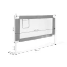 Leesésgátló ágykorlát, ECOTOYS SG-030A-GY, szürke/fehér, 150 x 61-92 cm, acél váz, légáteresztő háló, biztonsági zár, leengedhető, zsebes tároló, állítható magasság
