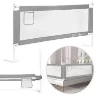   Leesésgátló ágykorlát, ECOTOYS SG-030C-GY, szürke/fehér, 200 x 61-92 cm, acél váz, légáteresztő háló, biztonsági zár, leengedhető, zsebes tároló, állítható magasság