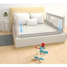 Leesésgátló ágykorlát, ECOTOYS SG-030C-GY, szürke/fehér, 200 x 61-92 cm, acél váz, légáteresztő háló, biztonsági zár, leengedhető, zsebes tároló, állítható magasság