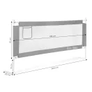Leesésgátló ágykorlát, ECOTOYS SG-030C-GY, szürke/fehér, 200 x 61-92 cm, acél váz, légáteresztő háló, biztonsági zár, leengedhető, zsebes tároló, állítható magasság