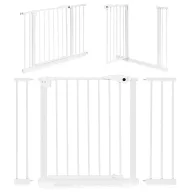   Biztonsági kapu, babarács, ECOTOYS SG-012-W, fehér, szélesség: 74–105 cm, magasság: 77 cm, egykezes nyitás, kétirányú nyílás, önzáródó, fém