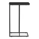 Dohányzóasztal, ModernHome BJ403066CT, fekete, 40 x 30 cm, téglalap alakú, magasság: 66 cm, fém váz, márványhatású asztallap, csúszásgátló lábak