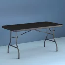 Kerti asztal, MultiGarden NZK-180S, fekete, 180 cm, acél keret, HDPE műanyag felület, összecsukható, teherbírás: 100 kg