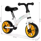 Kétkerekű futóbicikli, ECOTOYS LC-V1252, fekete, EVA habkerekek 19,5 cm, acél váz, állítható ülésmagasság: 33–41 cm, kormányfordulás határoló, 36 hónapos kortól