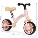 Kétkerekű futóbicikli, ECOTOYS LC-V1252, rózsaszín, EVA habkerekek 19,5 cm, acél váz, állítható ülésmagasság: 33–41 cm, kormányfordulás határoló, 36 hónapos kortól