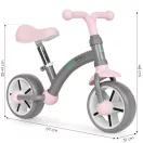 Kétkerekű futóbicikli, ECOTOYS LC-V1252, szürke, EVA habkerekek 19,5 cm, acél váz, állítható ülésmagasság: 33–41 cm, kormányfordulás határoló, 36 hónapos kortól