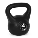 Kettlebell súlyzó, ModernHome CK-4-BC, 4 kg, műanyag burkolat, cement töltet, lapos talp, strapabíró, kezdőknek és haladóknak