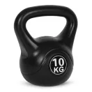 Kettlebell súlyzó, ModernHome CK-10-BC, fekete, 10 kg, műanyag burkolat, cement töltet, lapos talp, strapabíró, kezdőknek és haladóknak