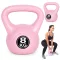 Kettlebell súlyzó, ModernHome CK-8-PK, rózsaszín, 8 kg, műanyag burkolat, cement töltet, lapos talp, strapabíró, kezdőknek és haladóknak