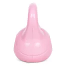 Kettlebell súlyzó, ModernHome CK-8-PK, rózsaszín, 8 kg, műanyag burkolat, cement töltet, lapos talp, strapabíró, kezdőknek és haladóknak