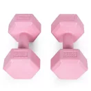 Súlyzókészlet, Modernhome HCD-4-PK, rózsaszín, 2 x 2 kg (összesen 4 kg), hatszögletű, műanyag borítás, cement töltet