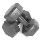 Súlyzókészlet, ModernHome HCD-8-DGY, szürke, 2 x 4 kg (összesen 8 kg), hatszögletű, műanyag borítás, cement töltet