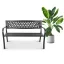Kerti pad, Bauerkraft G-408, fekete, 125 × 53 × 77 cm, acél és öntöttvas, háttámlával, időjárásálló, teherbírás: 180 kg