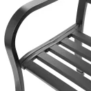 Kerti pad, Bauerkraft G-408, fekete, 125 × 53 × 77 cm, acél és öntöttvas, háttámlával, időjárásálló, teherbírás: 180 kg