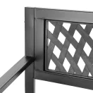 Kerti pad, Bauerkraft G-408, fekete, 125 × 53 × 77 cm, acél és öntöttvas, háttámlával, időjárásálló, teherbírás: 180 kg