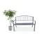 Kerti pad, Bauerkraft G-823, szürke, 125 x 53 x 82 cm, acél és öntöttvas, háttámlával, időjárásálló, teherbírás: 180 kg