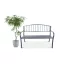 Kerti pad, Bauerkraft G-823, szürke, 125 x 53 x 82 cm, acél és öntöttvas, háttámlával, időjárásálló, teherbírás: 180 kg
