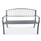 Kerti pad, Bauerkraft G-823, szürke, 125 x 53 x 82 cm, acél és öntöttvas, háttámlával, időjárásálló, teherbírás: 180 kg