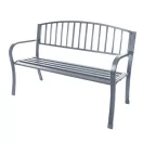 Kerti pad, Bauerkraft G-823, szürke, 125 x 53 x 82 cm, acél és öntöttvas, háttámlával, időjárásálló, teherbírás: 180 kg