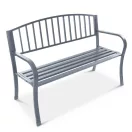 Kerti pad, Bauerkraft G-823, szürke, 125 x 53 x 82 cm, acél és öntöttvas, háttámlával, időjárásálló, teherbírás: 180 kg
