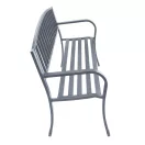 Kerti pad, Bauerkraft G-823, szürke, 125 x 53 x 82 cm, acél és öntöttvas, háttámlával, időjárásálló, teherbírás: 180 kg