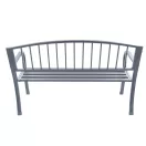 Kerti pad, Bauerkraft G-823, szürke, 125 x 53 x 82 cm, acél és öntöttvas, háttámlával, időjárásálló, teherbírás: 180 kg