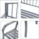 Kerti pad, Bauerkraft G-823, szürke, 125 x 53 x 82 cm, acél és öntöttvas, háttámlával, időjárásálló, teherbírás: 180 kg