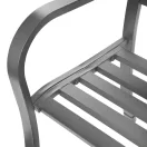Kerti pad, Bauerkraft H-048, szürke, 125 x 53 x 77 cm, acél és öntöttvas, háttámlával, időjárásálló, teherbírás: 180 kg