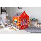 Gyereksátor, IPLAY 8722, 72 x 95 x 102 cm, tűzoltóállomás minta, műanyag váz, poliészter borítás, beltéri/kültéri