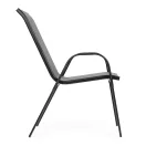Kerti szék, MultiGarden SC-092KD-4, szürke, 72 x 55 x 90,5 cm, acél keret, textil, egymásra rakható, karfás, csúszásgátló lábak, 120 kg teherbírás, 4 db-os szett