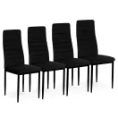 Étkezőszék, Mebelki24 VELVET4CZARNY4, 4 db, fekete, 97 x 40 x 40 cm, bársony kárpit, acél lábak, magas háttámla, teherbírás: 120 kg