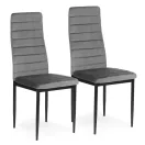 Étkezőszék, Mebelki24 VELVET4SZARY4, 4 db, szürke, 97 x 40 x 40 cm, bársony kárpit, acél lábak, magas háttámla, teherbírás: 120 kg