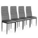 Étkezőszék, Mebelki24 VELVET4SZARY4, 4 db, szürke, 97 x 40 x 40 cm, bársony kárpit, acél lábak, magas háttámla, teherbírás: 120 kg