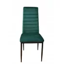 Étkezőszék, Mebelki24 VELVET4ZIELONY4, 4 db, zöld, 97 x 40 x 40 cm, bársony kárpit, acél lábak, magas háttámla, teherbírás: 120 kg