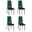 Étkezőszék, Mebelki24 VELVET4ZIELONY4, 4 db, zöld, 97 x 40 x 40 cm, bársony kárpit, acél lábak, magas háttámla, teherbírás: 120 kg