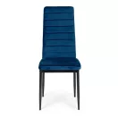 Étkezőszék, Mebelki24 VELVET4NIEBIESKI4, 4 db, kék, 97 x 40 x 40 cm, bársony kárpit, acél lábak, magas háttámla, teherbírás: 120 kg