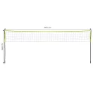 Röplabda és tollaslabda háló és állvány, Movepro VS-5.7X2.3, 600 x 240 cm, fekete/zöld, állítható magasságú, összecsukható, labdával, pumpával, rögzítőkkel