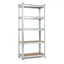 Műhelypolc, ModernHome G9040A, ezüst, 180 x 90 x 40 cm, 5 polcos, acél, MDF polclapok, állítható polcmagasság, teherbírás: 175 kg/polc