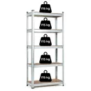 Műhelypolc, ModernHome G9040A, ezüst, 180 x 90 x 40 cm, 5 polcos, acél, MDF polclapok, állítható polcmagasság, teherbírás: 175 kg/polc
