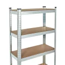 Műhelypolc, ModernHome G9040A, ezüst, 180 x 90 x 40 cm, 5 polcos, acél, MDF polclapok, állítható polcmagasság, teherbírás: 175 kg/polc