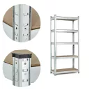 Műhelypolc, ModernHome G9040A, ezüst, 180 x 90 x 40 cm, 5 polcos, acél, MDF polclapok, állítható polcmagasság, teherbírás: 175 kg/polc