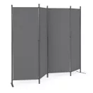 Térelválasztó paraván, MultiGarden AW-022/4TLG, szürke, 4 paneles, szélesség: 216 cm, magasság: 167 cm, összecsukható, UV-álló, vízálló PE szövet, 160 g/m2, acél váz