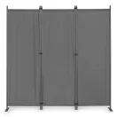 Térelválasztó paraván, MultiGarden AW-022/3TLG, szürke, 3 paneles, szélesség: 164 cm, magasság: 167 cm, összecsukható, UV-álló, vízálló PE szövet, 160 g/m2, acél váz