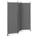 Térelválasztó paraván, MultiGarden AW-022/3TLG, szürke, 3 paneles, szélesség: 164 cm, magasság: 167 cm, összecsukható, UV-álló, vízálló PE szövet, 160 g/m2, acél váz