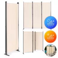  Térelválasztó paraván, MultiGarden AW-022/3TLG, bézs, 3 paneles, szélesség: 164 cm, magasság: 167 cm, összecsukható, UV-álló, vízálló PE szövet, 160 g/m2, acél váz