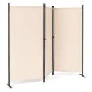 Térelválasztó paraván, MultiGarden AW-022/3TLG, bézs, 3 paneles, szélesség: 164 cm, magasság: 167 cm, összecsukható, UV-álló, vízálló PE szövet, 160 g/m2, acél váz