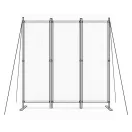 Térelválasztó paraván, MultiGarden AW-022/3TLG, bézs, 3 paneles, szélesség: 164 cm, magasság: 167 cm, összecsukható, UV-álló, vízálló PE szövet, 160 g/m2, acél váz